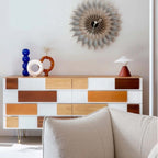 Modern Minimalist Entryway Cabinet with Unique Wood Design