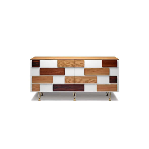 Modern Minimalist Entryway Cabinet with Unique Wood Design