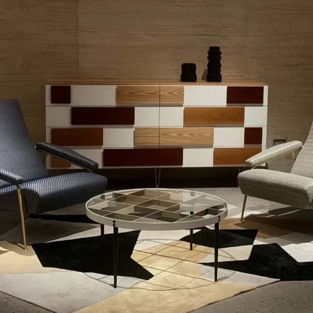 Modern Minimalist Entryway Cabinet with Unique Wood Design