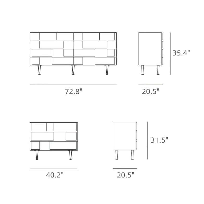 Modern Minimalist Entryway Cabinet with Unique Wood Design Dimensions