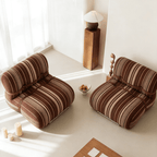 Modern Minimalist Striped Sofa Chair with Ergonomic Support