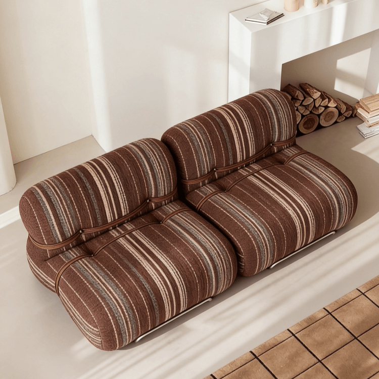 Modern Minimalist Striped Sofa Chair with Ergonomic Support