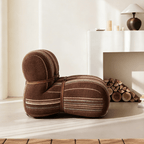 Modern Minimalist Striped Sofa Chair with Ergonomic Support