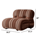 Modern Minimalist Striped Sofa Chair with Ergonomic Support Dimensions
