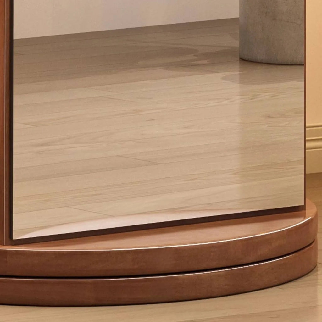Modern Mirrored Hall Tree with Open Shelves & Rotating Hooks