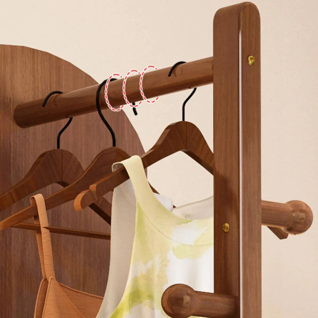 Modern Mirrored Hall Tree with Open Shelves & Rotating Hooks