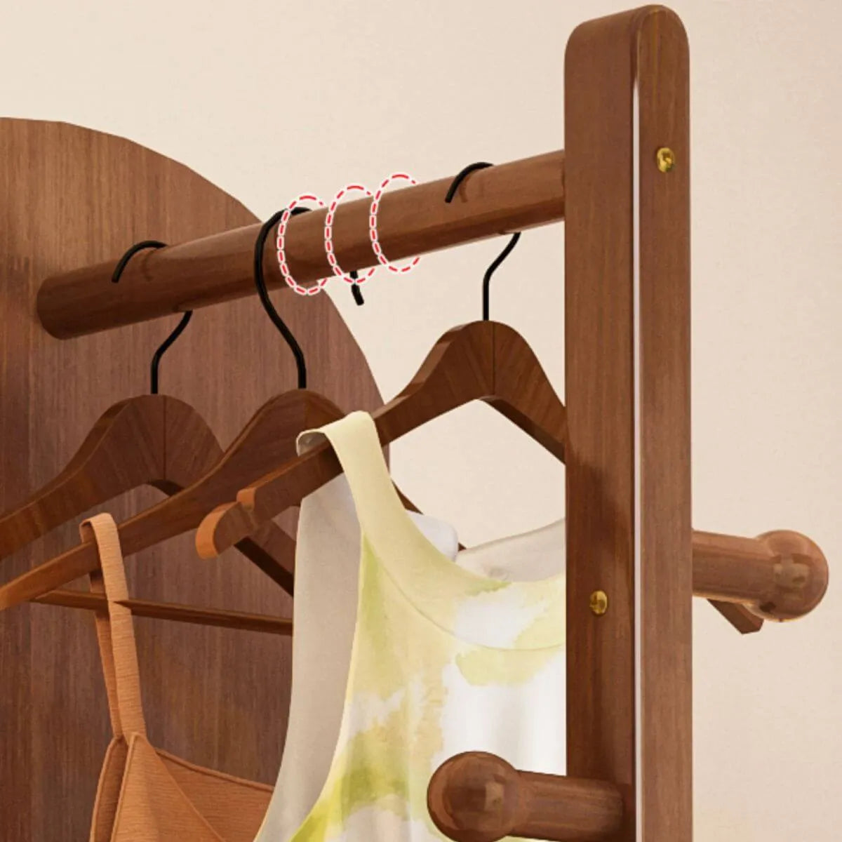 Modern Mirrored Hall Tree with Open Shelves & Rotating Hooks
