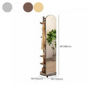 Modern Mirrored Hall Tree with Open Shelves & Rotating Hooks Dimensions