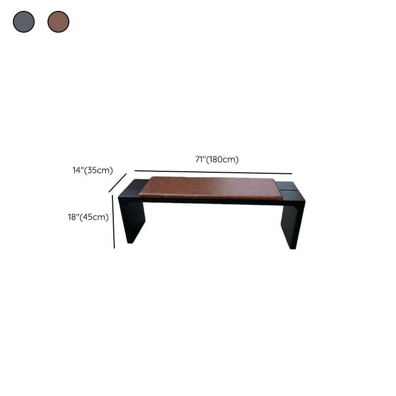 Modern Modular Upholstered Bench with Wood Legs and Leather Cushion Dimensions