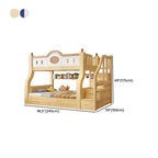 Modern Natural Finish Blue/White Bunk Bed with Storage & Bookshelf Dimensions