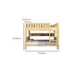 Modern Natural Finish Bunk Bed with Built-In Ladder for Kids Dimensions