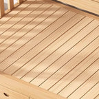 Modern Natural Finish Bunk Bed with Ladder for Kids