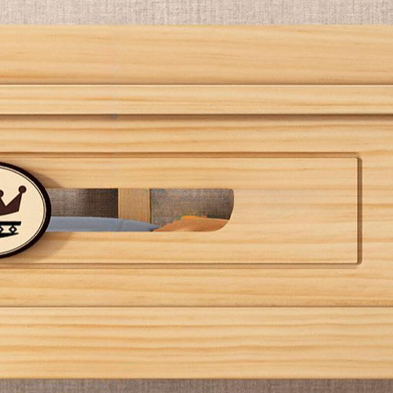 Modern Natural Finish Bunk Bed with Ladder for Kids