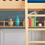 Modern Natural Finish Bunk Bed with Storage & Bookcase