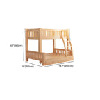 Modern Natural Finish Bunk Bed with Storage & Bookcase Dimensions