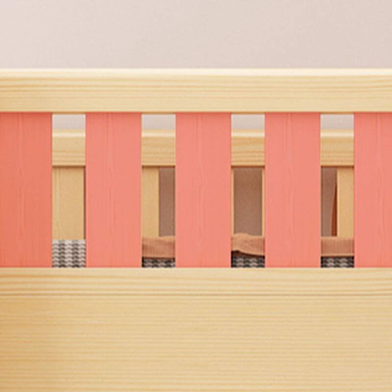 Modern Natural Finish Wooden Bunk Bed with Storage Options for Kids