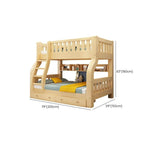 Modern Natural Finish Wooden Bunk Bed with Storage Options for Kids Dimensions