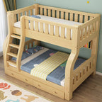 Modern Natural Finish Wooden Bunk Bed with Storage Options for Kids Main Product Image