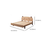 Modern Natural Finish Wooden Kids Bed with Adorable Animal Headboard Dimensions