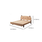 Modern Natural Finish Wooden Kids Bed with Adorable Animal Headboard Dimensions