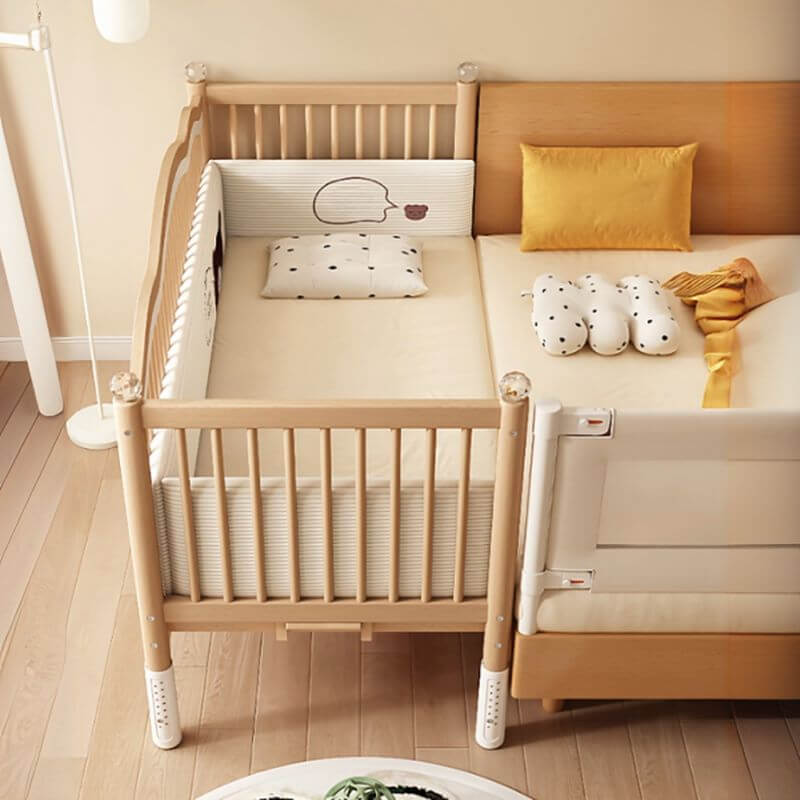 Modern Natural Finish Wooden Kids Bed with Guardrail and Soft Curves Secondary image