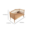 Modern Natural Finish Wooden Kids Bed with Guardrail and Soft Curves Dimensions