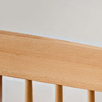 Modern Natural Wood Kids Bed with Headboard and Guardrail