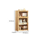 Modern Natural Wood Vertical Bookcase with Acrylic Doors Dimensions