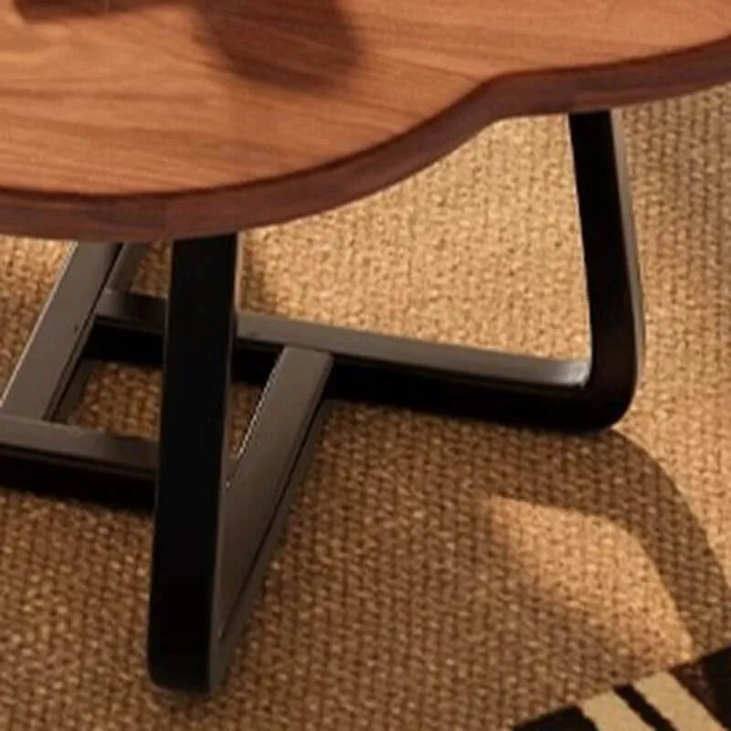 Modern Nesting Coffee Tables with Wood Top and Metal Base