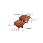 Modern Nesting Coffee Tables with Wood Top and Metal Base Dimensions