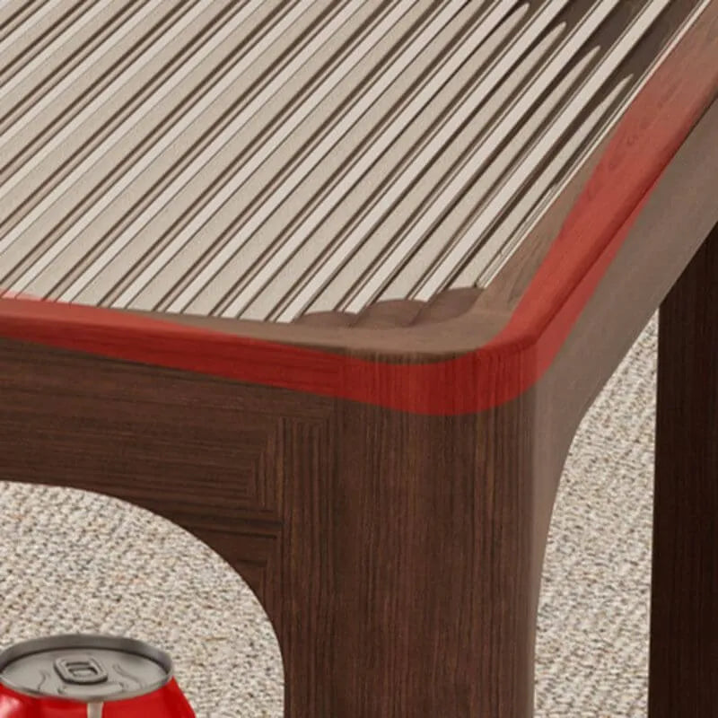 Modern Nesting Coffee Tables with Woven Glass Top and Walnut Frame