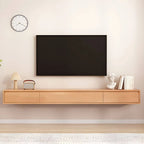 Modern Oak TV Stand with Floating Design and Integrated Drawers