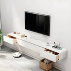 Modern Oak TV Stand with Floating Design and Integrated Drawers