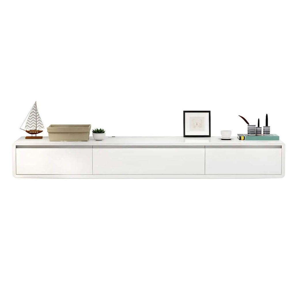 Modern Oak TV Stand with Floating Design and Integrated Drawers