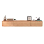 Modern Oak TV Stand with Floating Design and Integrated Drawers