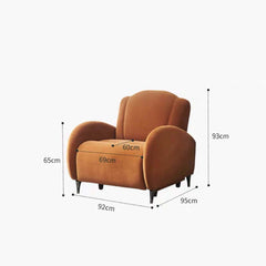 Elegant Shell Shape Technology Recliner in Orange Velvet