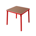 Modern Outdoor Coffee Table with Metal Frame and Espresso Wood Top