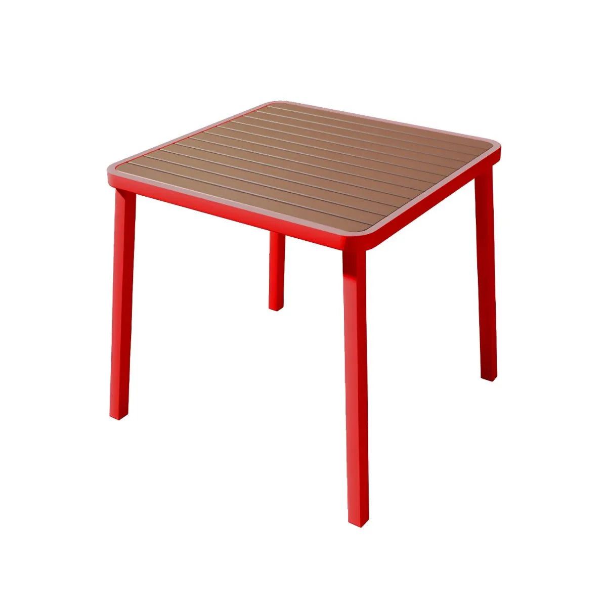 Modern Outdoor Coffee Table with Metal Frame and Espresso Wood Top