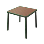 Modern Outdoor Coffee Table with Metal Frame and Espresso Wood Top