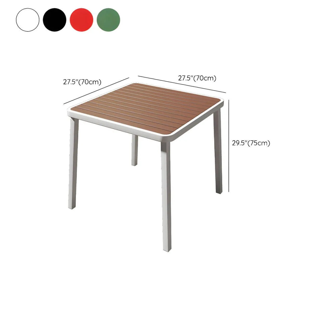 Modern Outdoor Coffee Table with Metal Frame and Espresso Wood Top Dimensions