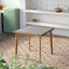 Modern Outdoor Coffee Table with Woven Legs and Matte Grey Top