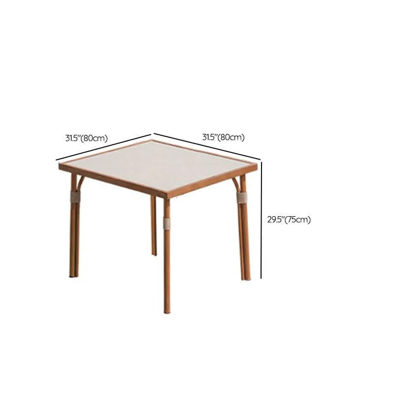 Modern Outdoor Coffee Table with Woven Legs and Matte Grey Top Dimensions