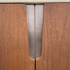 Modern Oval Sideboard with Marble Top & Walnut Veneer