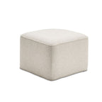 Modern Oval Solid Wood Coffee Table with Velvet Stool