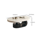 Modern Oval Wood Coffee Table with Shelf and Drawer Dimensions