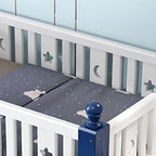 Modern Pine Bunk Bed with Bookshelf, Drawers, and Ladder