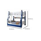 Modern Pine Bunk Bed with Bookshelf, Drawers, and Ladder Dimensions