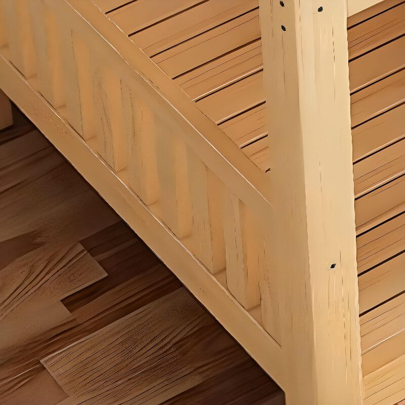 Modern Pine Bunk Bed with Drawers - Natural Wood Finish