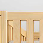 Modern Pine Bunk Bed with Drawers - Natural Wood Finish