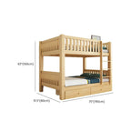Modern Pine Bunk Bed with Drawers - Natural Wood Finish Dimensions
